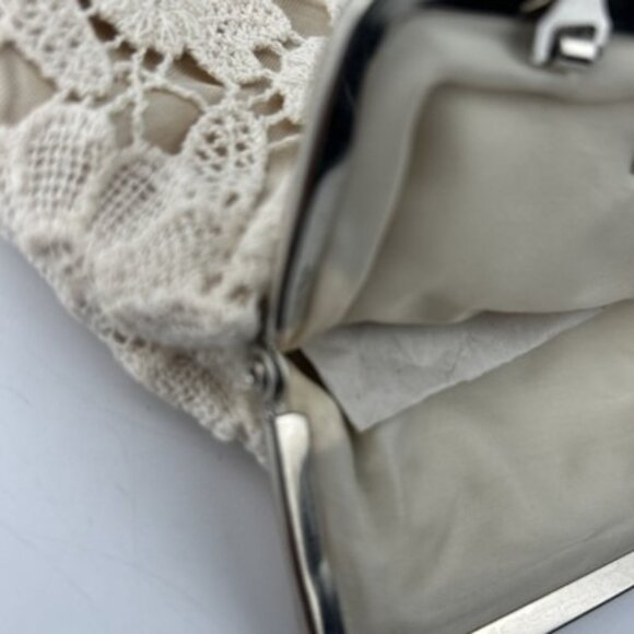 Vintage Evening Bag Hopeless Romantic Handstitched in Victorian Style Chain NOS - Picture 8 of 12